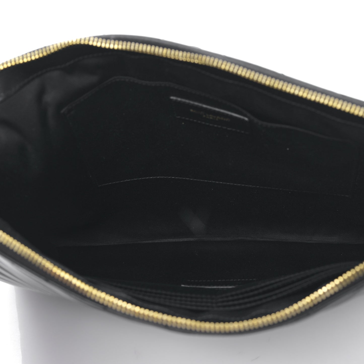 Calfskin Matelasse Chevron Monogram Document Holder Black