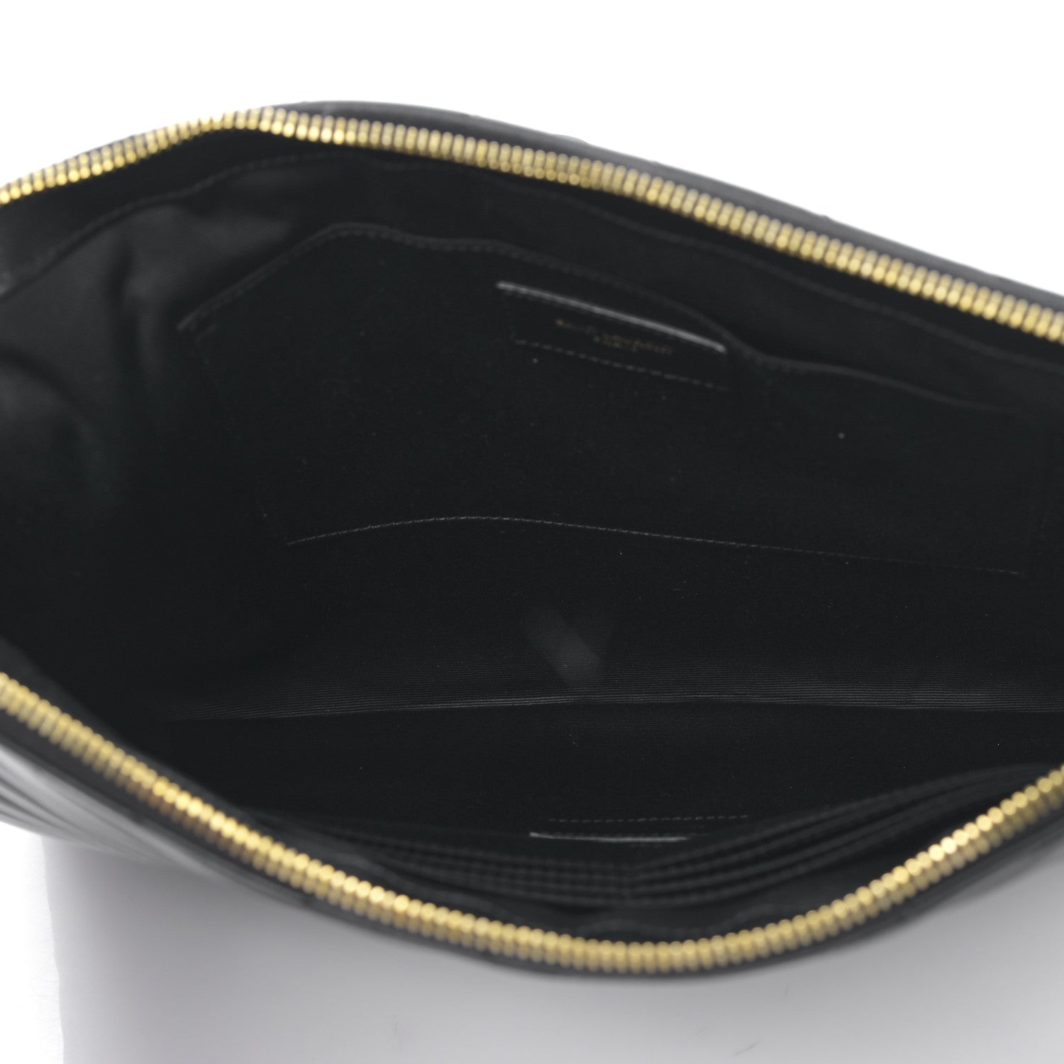 Saint Laurent Calfskin Matelasse Chevron Monogram Document Holder Black 5 of 9