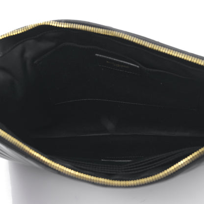 Saint Laurent Calfskin Matelasse Chevron Monogram Document Holder Black 5 of 9