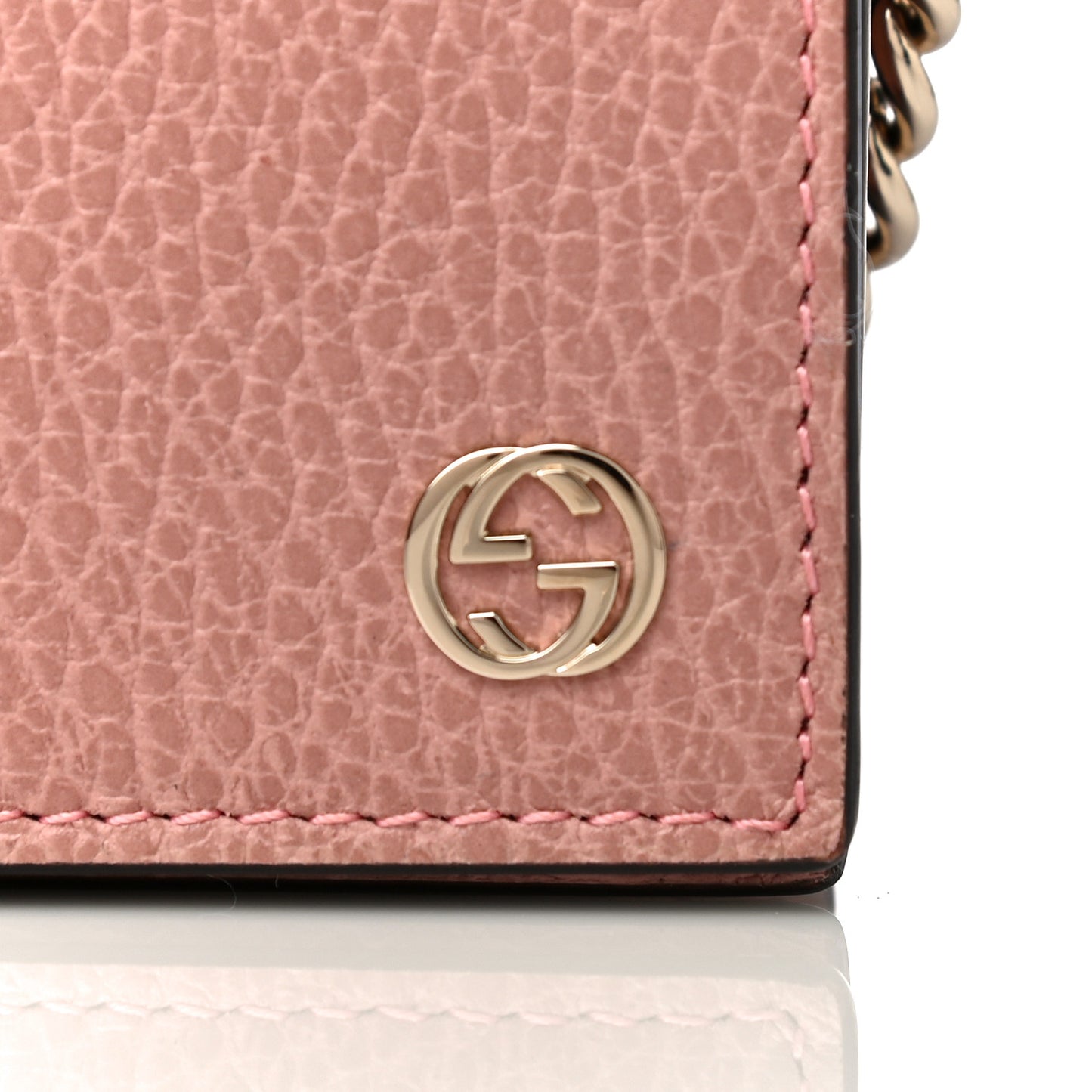 Dollar Calfskin Medium Betty Chain Wallet Soft Pink