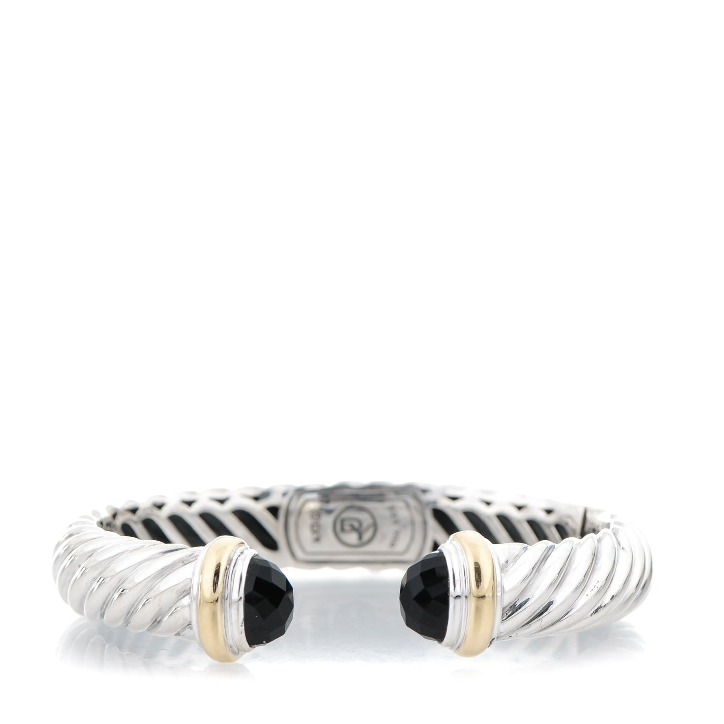Sterling Silver 18K Yellow Gold Black Onyx 10mm Waverly Bracelet
