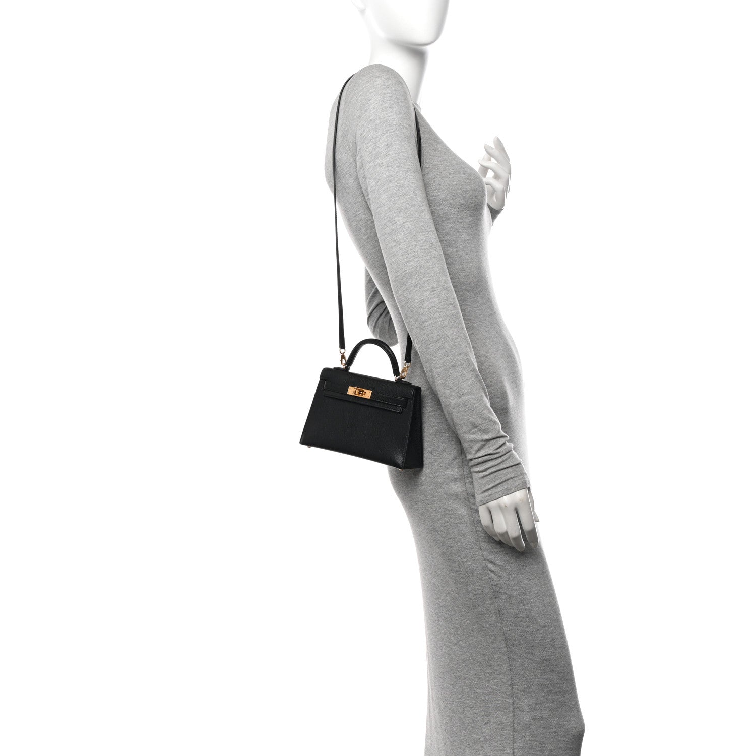 Hermes Chevre Chamkila Mini Kelly Sellier 20 Black 2 of 11
