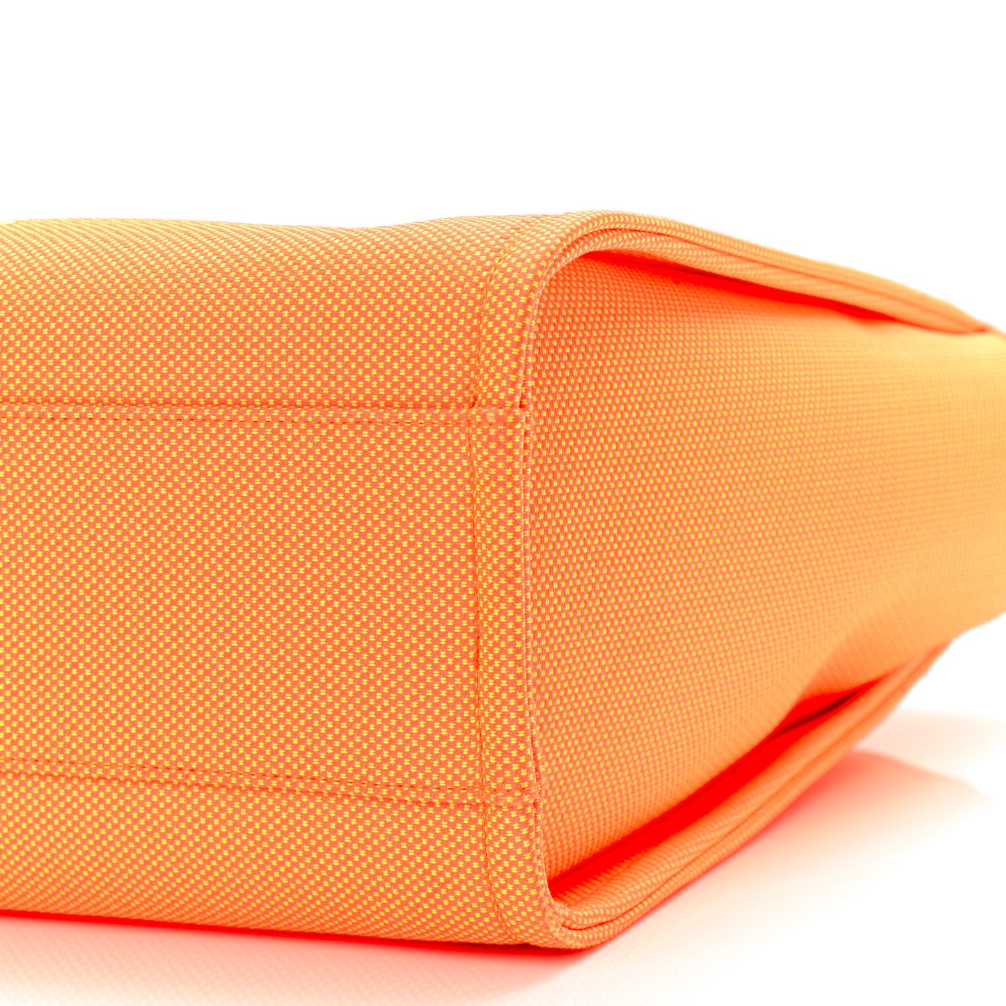 Mixed Fibers Calfskin Small Deauville Tote Orange Yellow