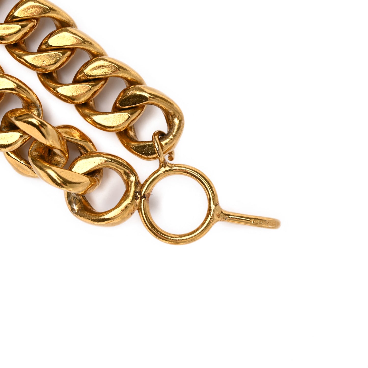 Metal Chain CC Medallion Belt Gold