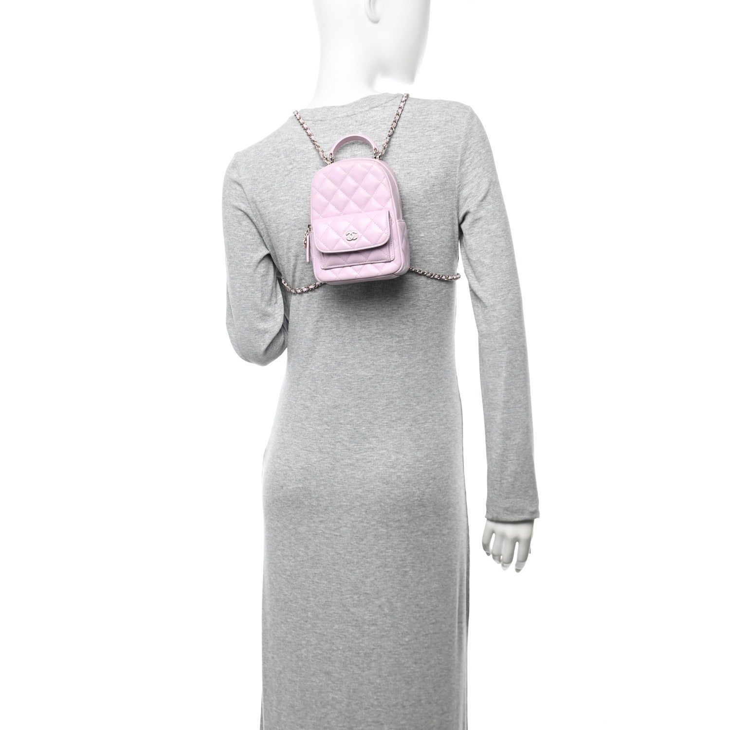Chanel Caviar Quilted CC Mini Classic Backpack Light Purple 2 of 11