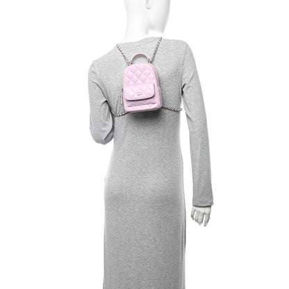 Chanel Caviar Quilted CC Mini Classic Backpack Light Purple 2 of 11