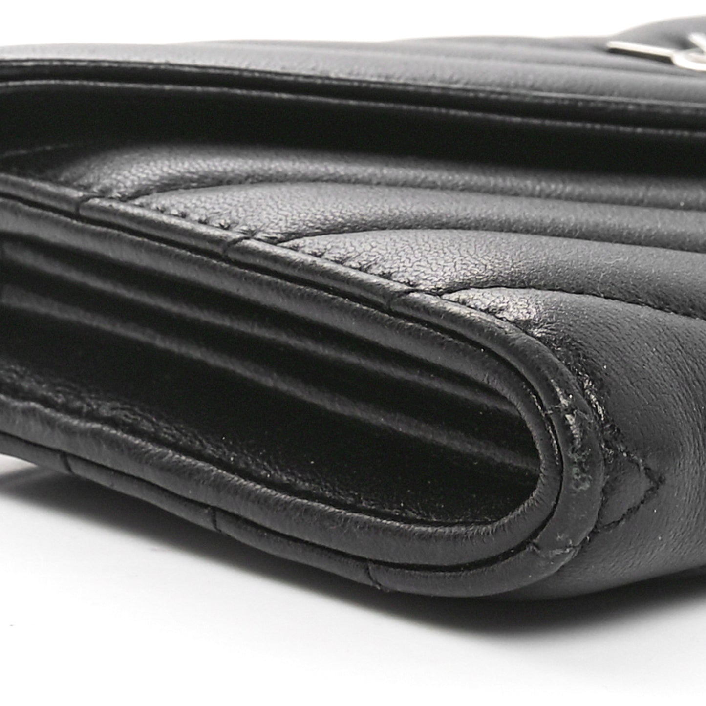 Lambskin Y Quilted Monogram Large Loulou Flap Wallet Black