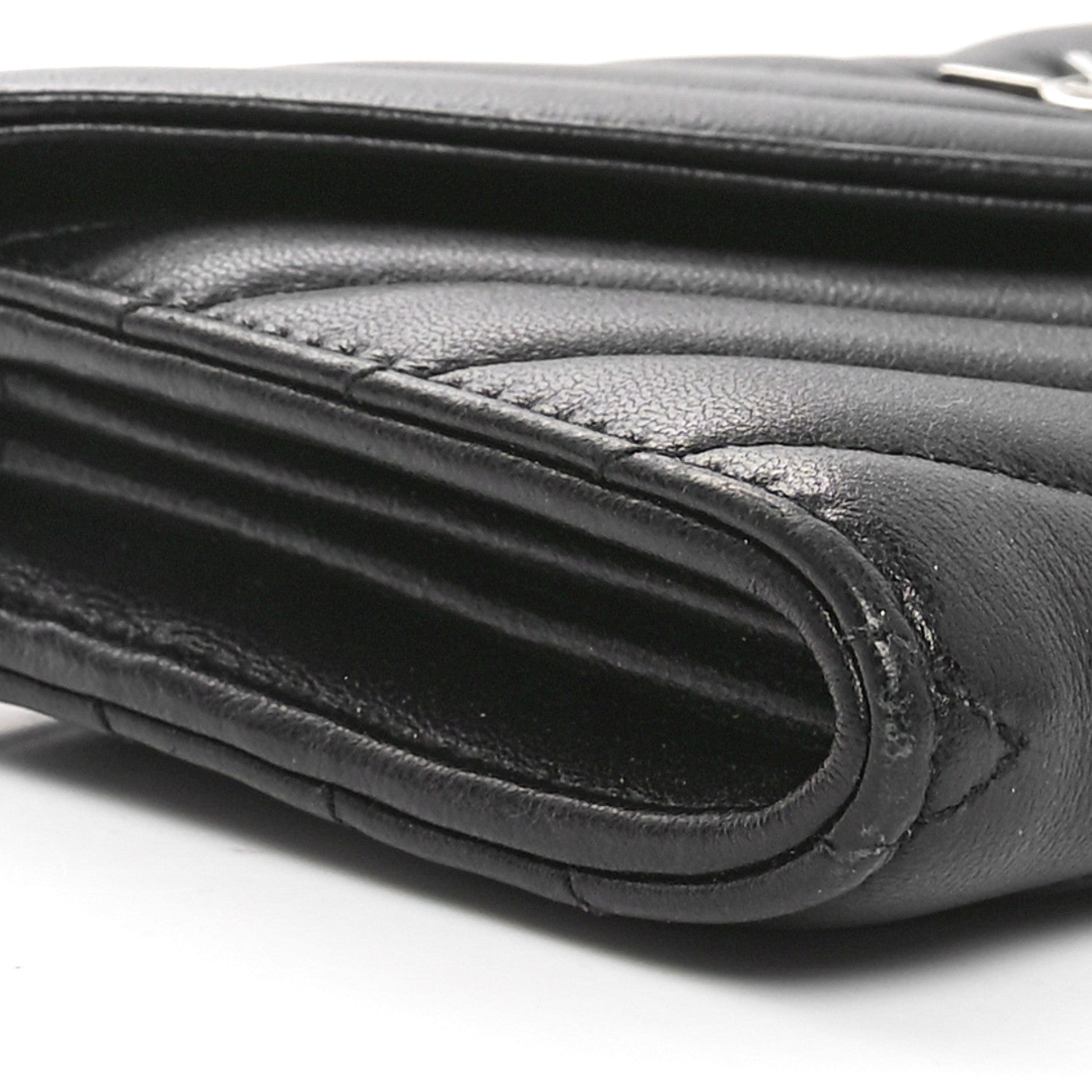 Saint Laurent Lambskin Y Quilted Monogram Large Loulou Flap Wallet Black 9 of 10