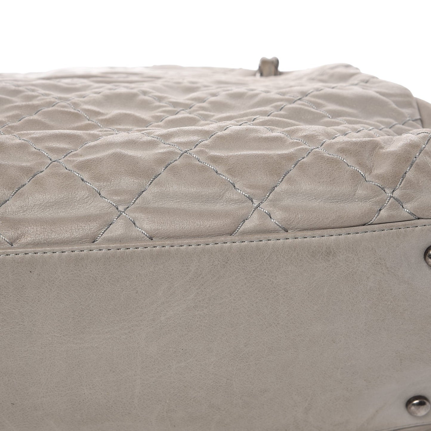 Iridescent Calfskin Large Just Mademoiselle Grey