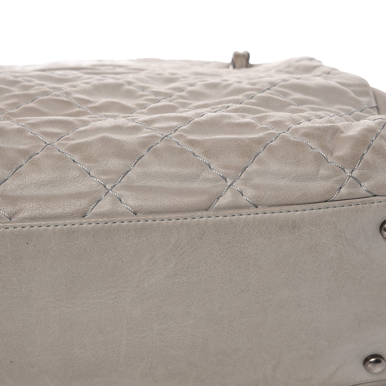 Chanel Iridescent Calfskin Large Just Mademoiselle Grey 12 of 17