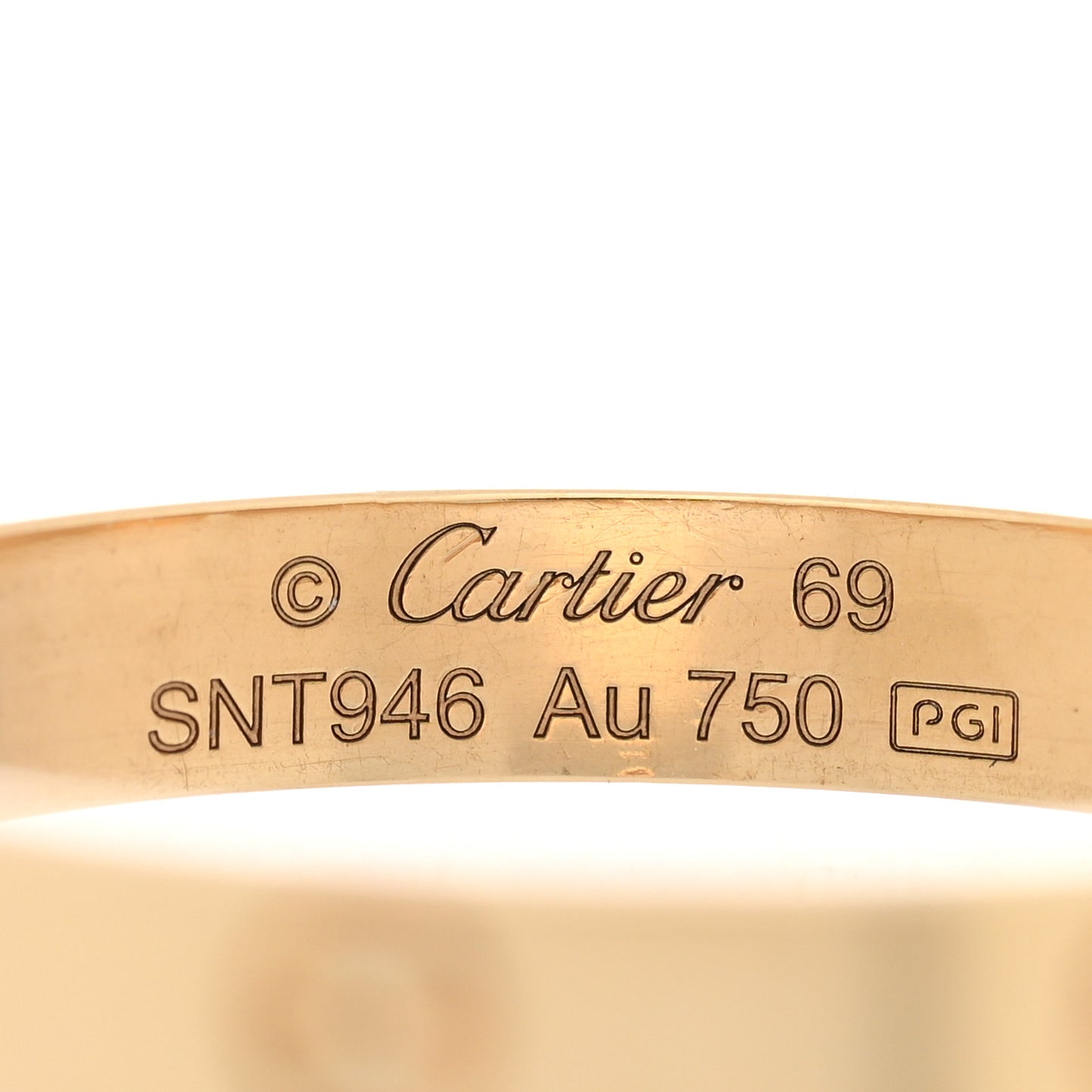 18K Yellow Gold 3.5mm LOVE Wedding Band Ring 69 12.5