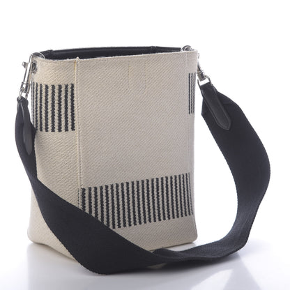 Celine Textured Canvas Small Sangle Bucket Bag Natural 3 of 9