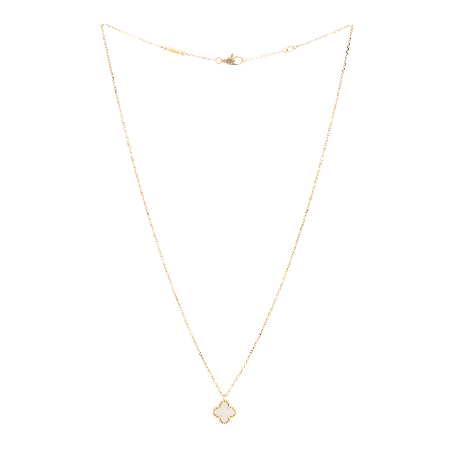 18K Yellow Gold Mother of Pearl Sweet Alhambra Pendant Necklace