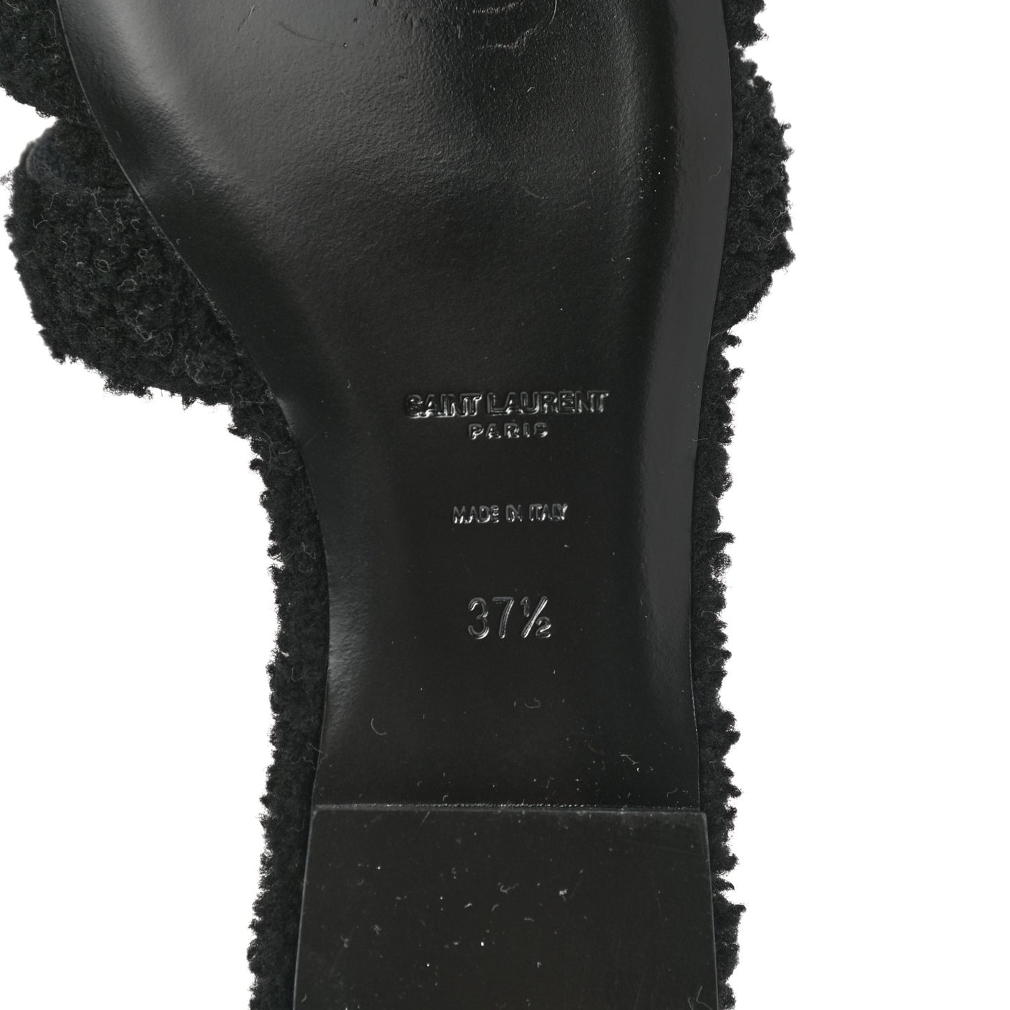 Shearling Tribute Flat Mules 37.5 black