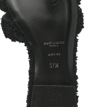 Saint Laurent Shearling Tribute Flat Mules 37.5 black 6 of 8