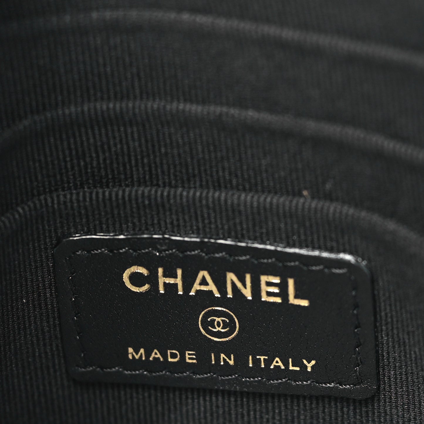 Shiny Crumpled Calfskin Quilted Clutch Bag Black