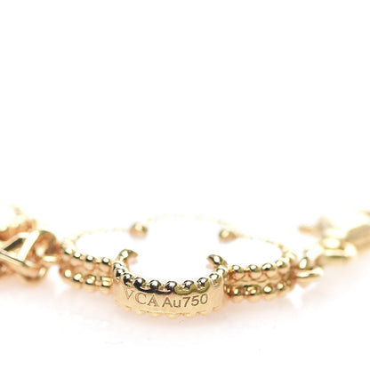 Van Cleef & Arpels 18K Yellow Gold Mother of Pearl 5 Motifs Vintage Alhambra Bracelet 4 of 6
