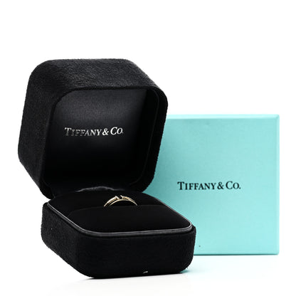 Tiffany 18K Yellow Gold Diamond Wide T Two Ring 49 5 5 of 5