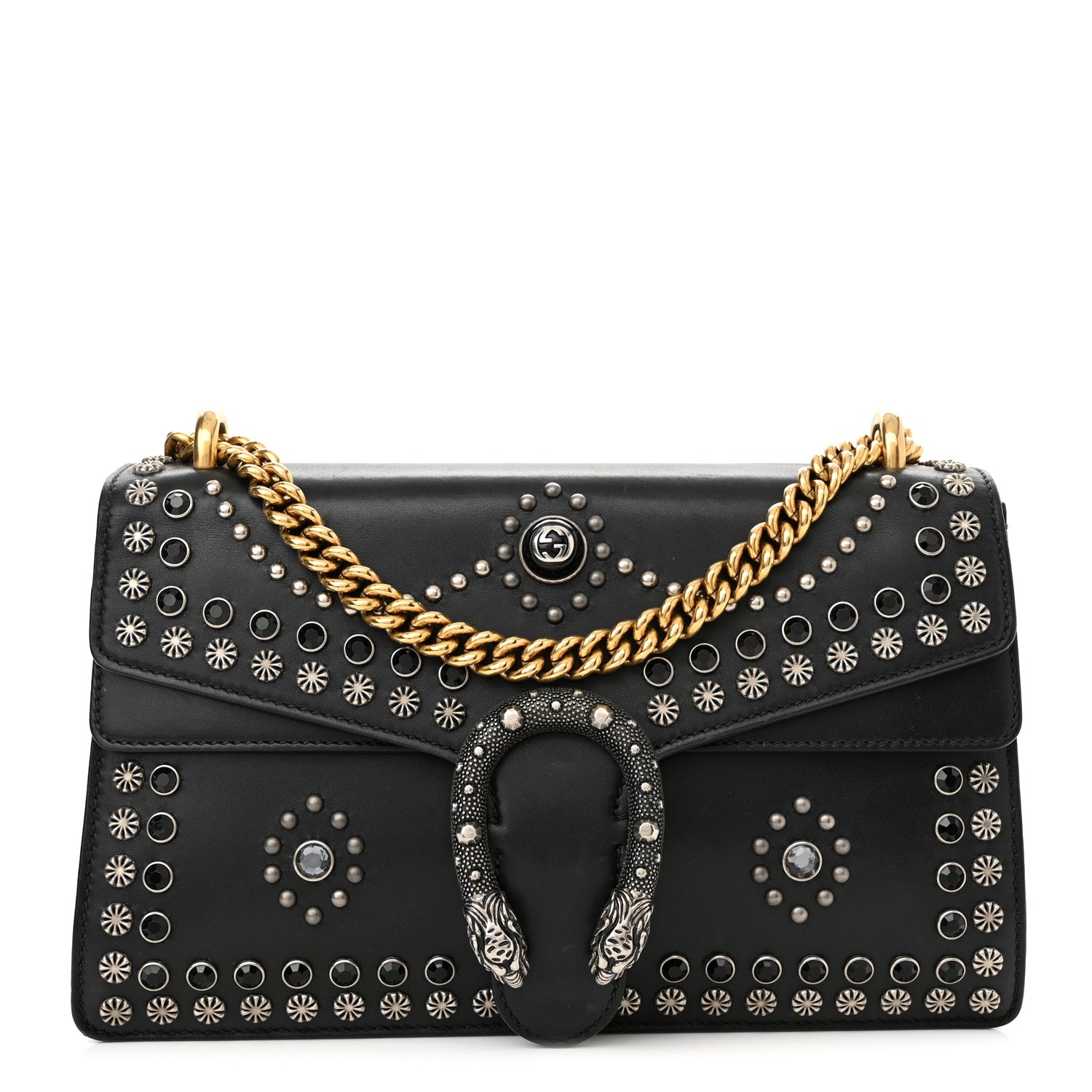 Gucci Calfskin Studded Small Dionysus Shoulder Bag Black 1 of 10