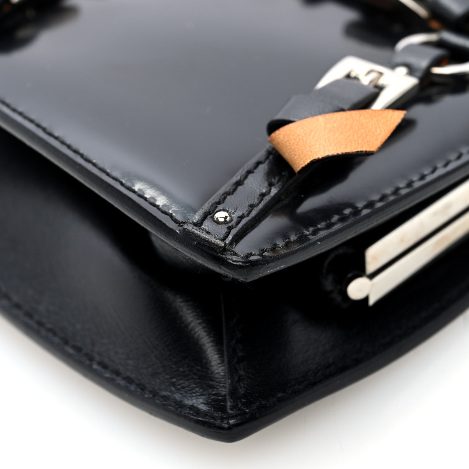 Christian Dior Glazed Calfskin Bondage Clutch Black 10 of 10