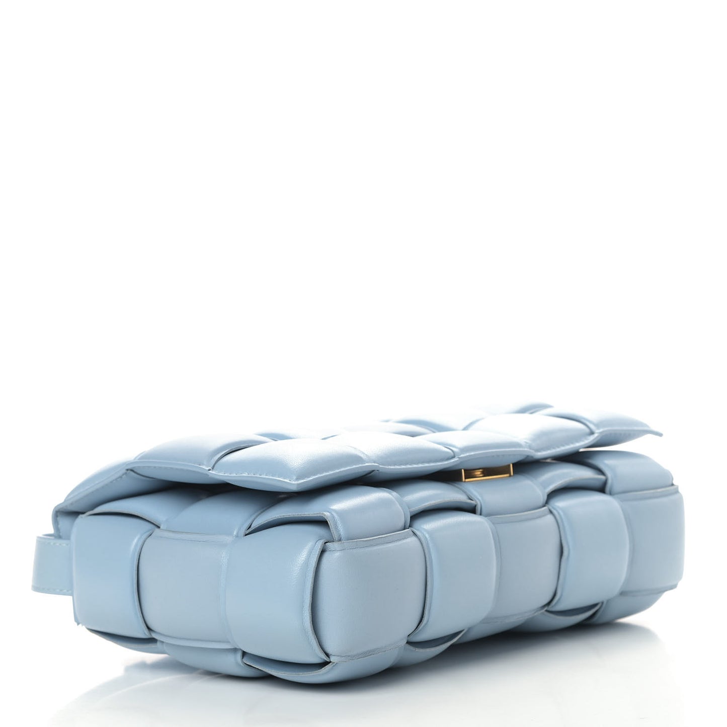 Nappa Maxi Intreccio Padded Cassette Crossbody Bag Ice