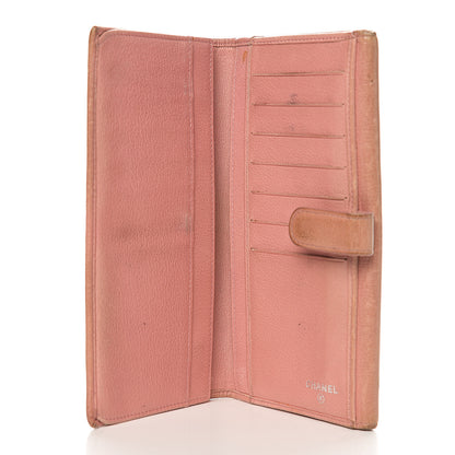 Chanel Goatskin Camellia Embossed Flap Wallet Pink 4 of 18