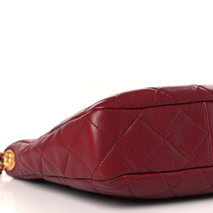 Chanel Caviar Quilted Twist Your Buttons Hobo Burgundy 8 of 9