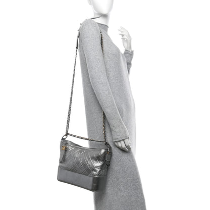 Chanel Metallic Aged Calfskin Quilted Medium Gabrielle Silver 2 of 12