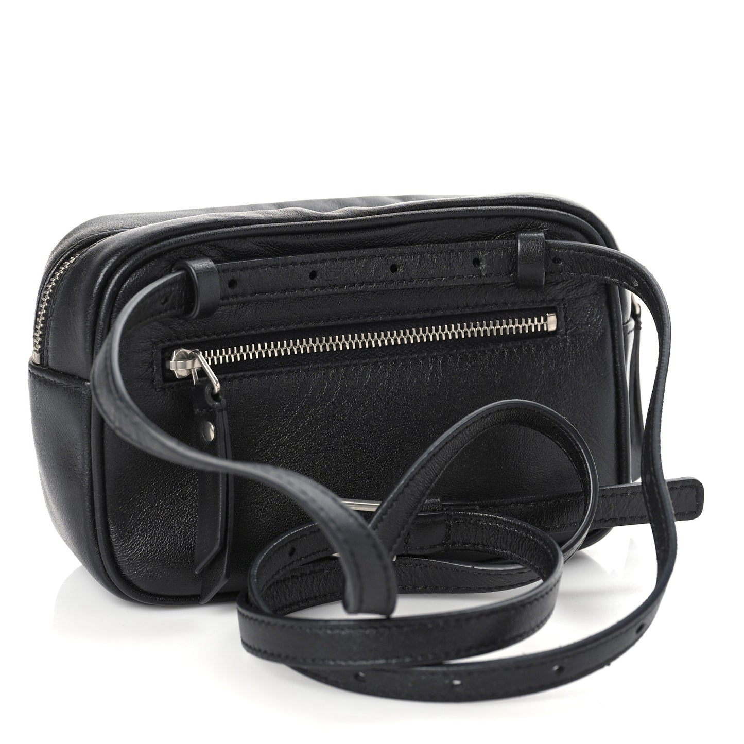 Calfskin Heart Embossed Monogram Belt Bag Black