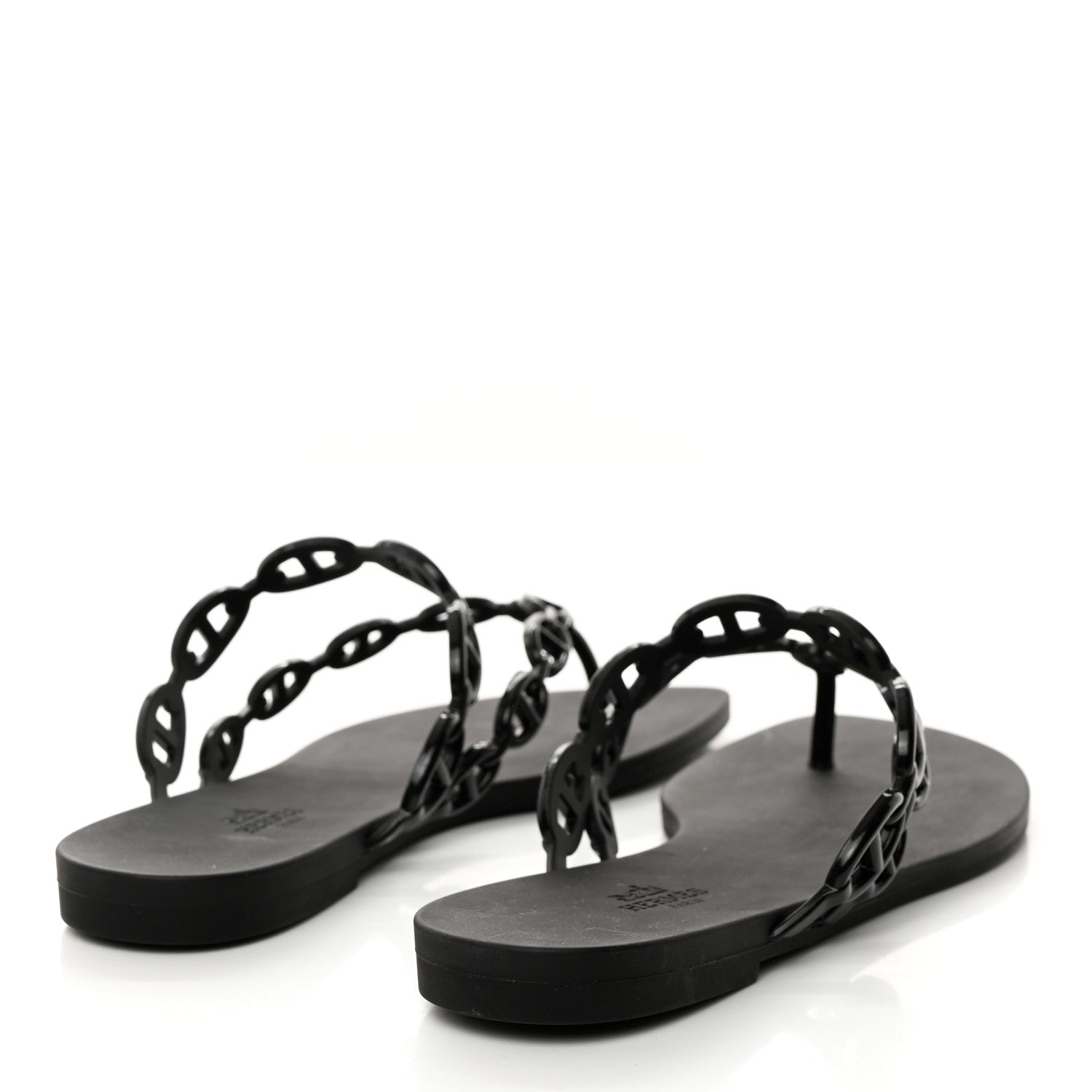 Hermes Rubber Chaine d'Ancre Island Sandals 40 Black 4 of 8