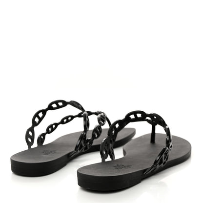Hermes Rubber Chaine d'Ancre Island Sandals 40 Black 4 of 8