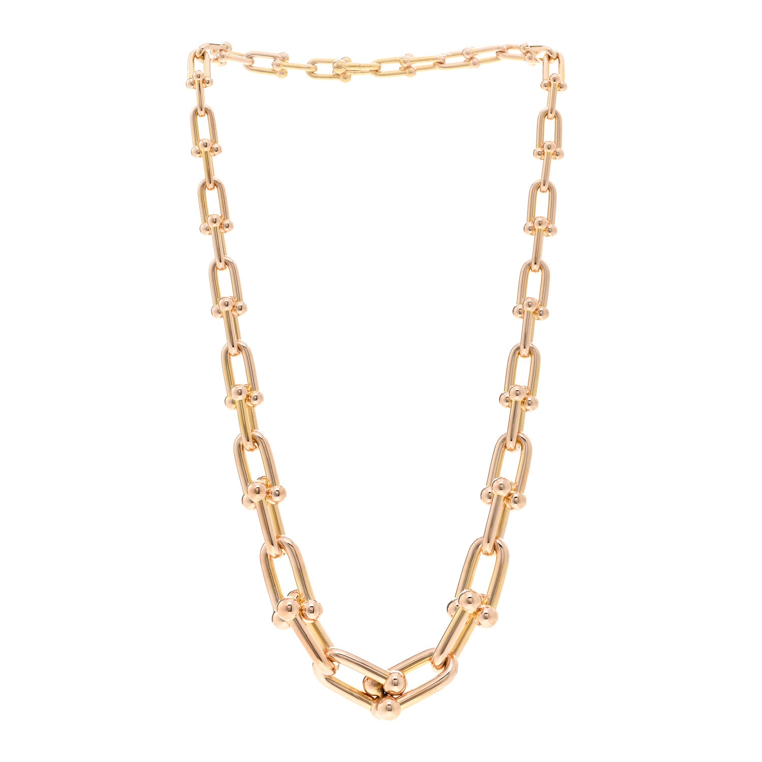 Tiffany 18K Rose Gold Hardwear Graduated Link Necklace 3 of 5