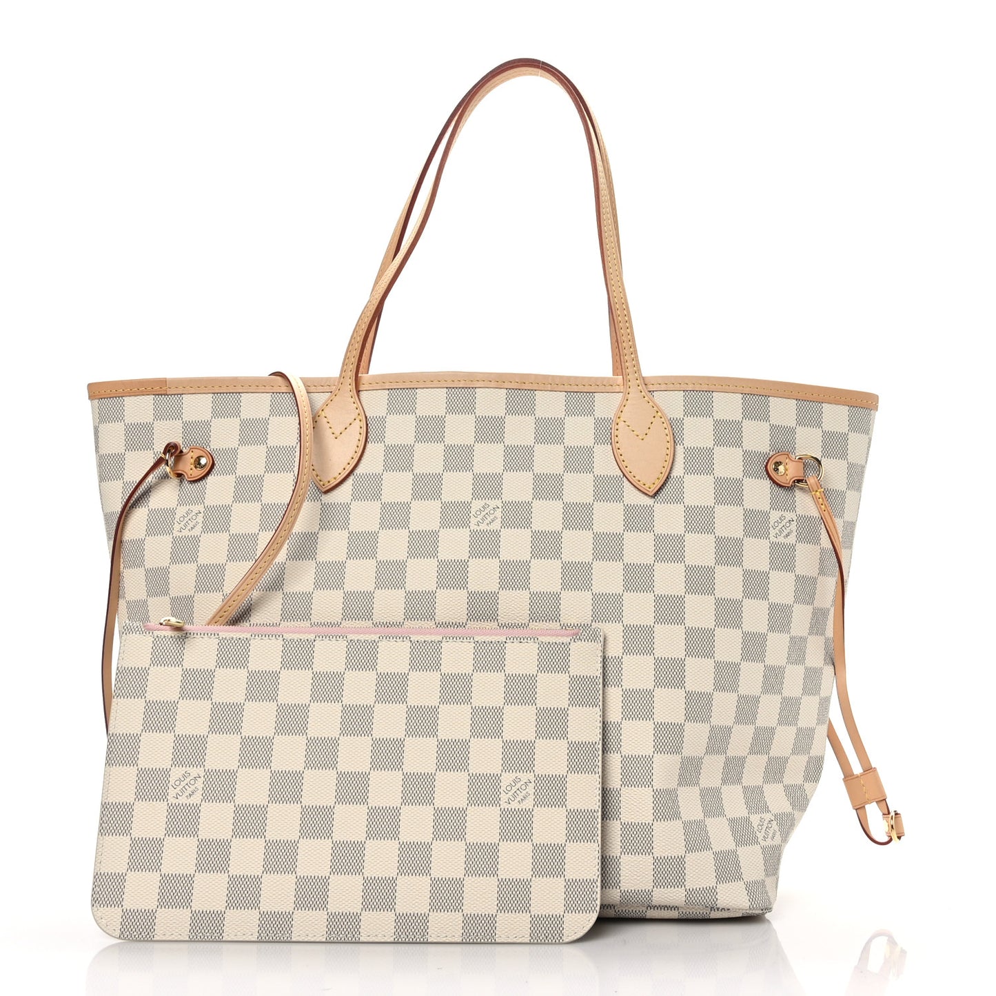 Damier Azur Neo Neverfull MM Rose Ballerine