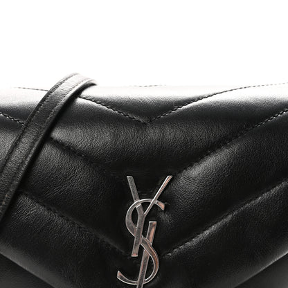 Saint Laurent Calfskin Y Quilted Monogram Toy Loulou Crossbody Bag Black 7 of 9
