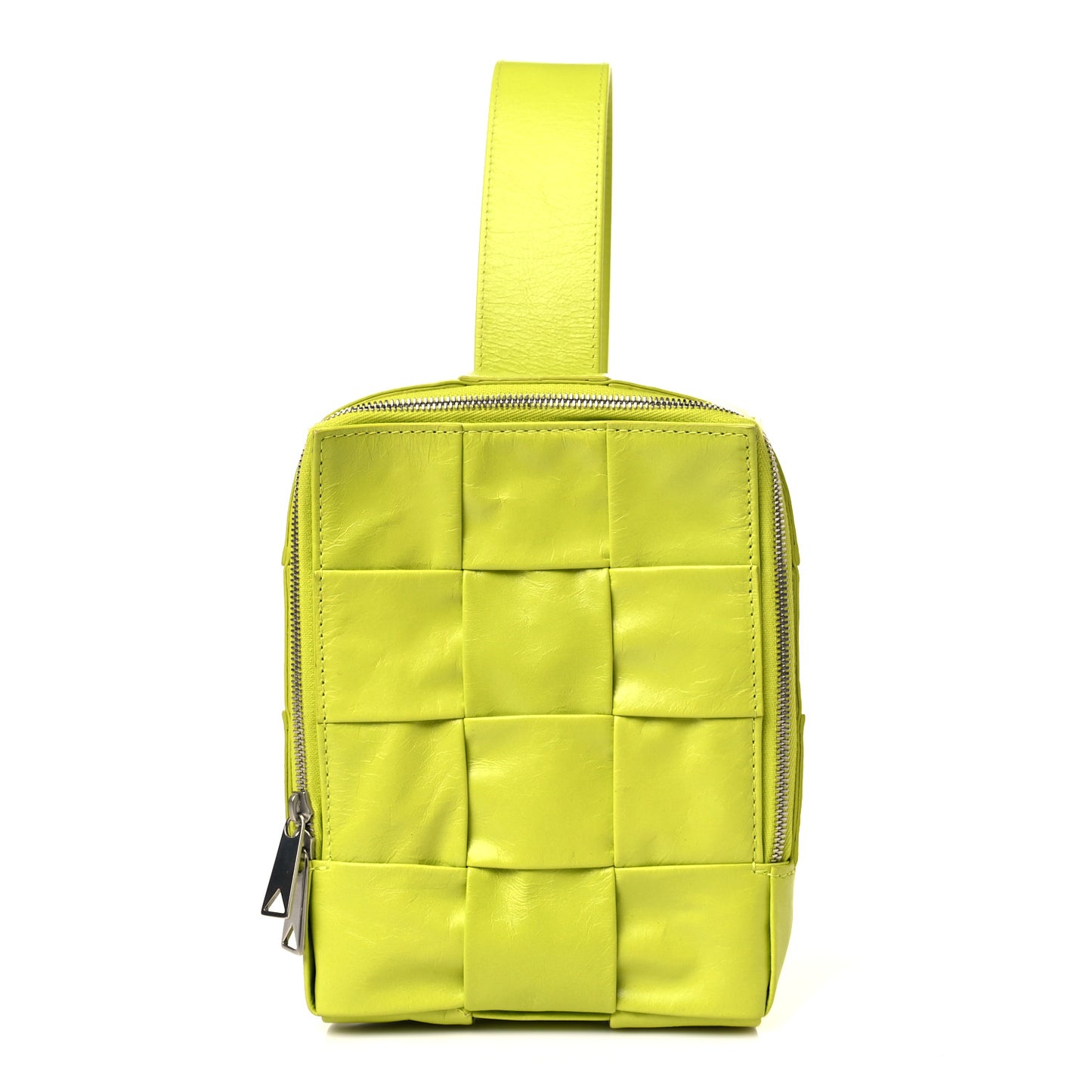 Calfskin Intreccio Cassette Bag Acid Kiwi