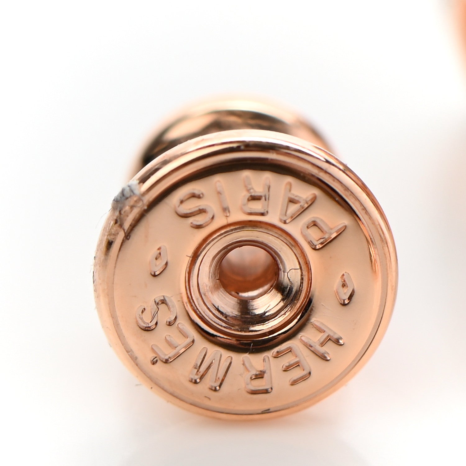 Hermes Rose Gold Lacquered Mini Pop H Earrings Marron Glace 4 of 8