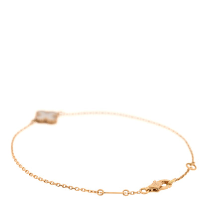 Van Cleef & Arpels 18K Yellow Gold Mother of Pearl Sweet Alhambra Bracelet 2 of 4