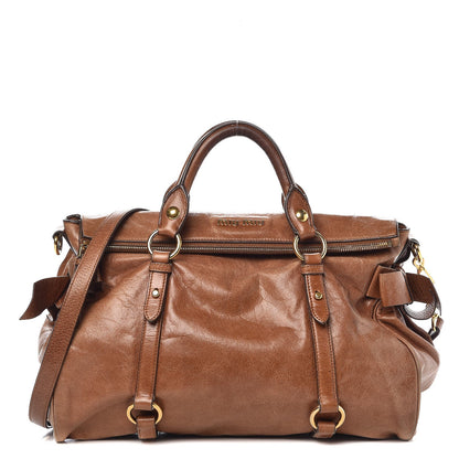 Miu Miu Vitello Lux Medium Bow Bag Palissandro 1 of 12