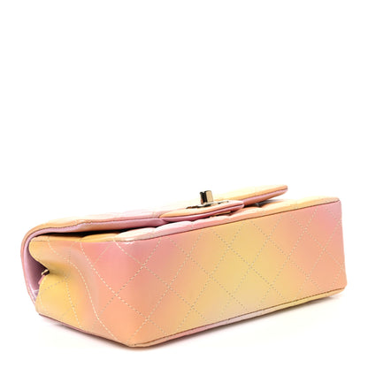Chanel Lambskin Quilted Tie Dye Ombre Mini Rectangular Flap Yellow Multicolor 4 of 10