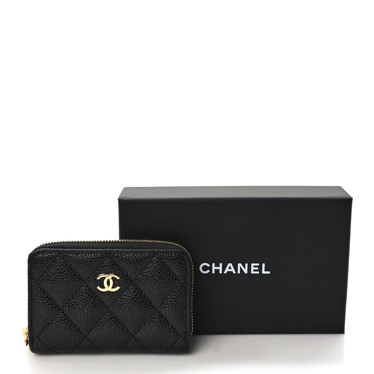 Chanel Caviar Quilted Zip Coin Purse Black 7 of 7