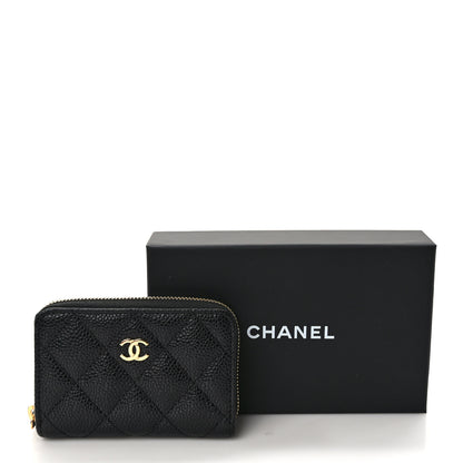 Chanel Caviar Quilted Zip Coin Purse Black 7 of 7