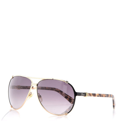 Christian Dior Chicago 2 Aviator Sunglasses Gold Grey 1 of 10