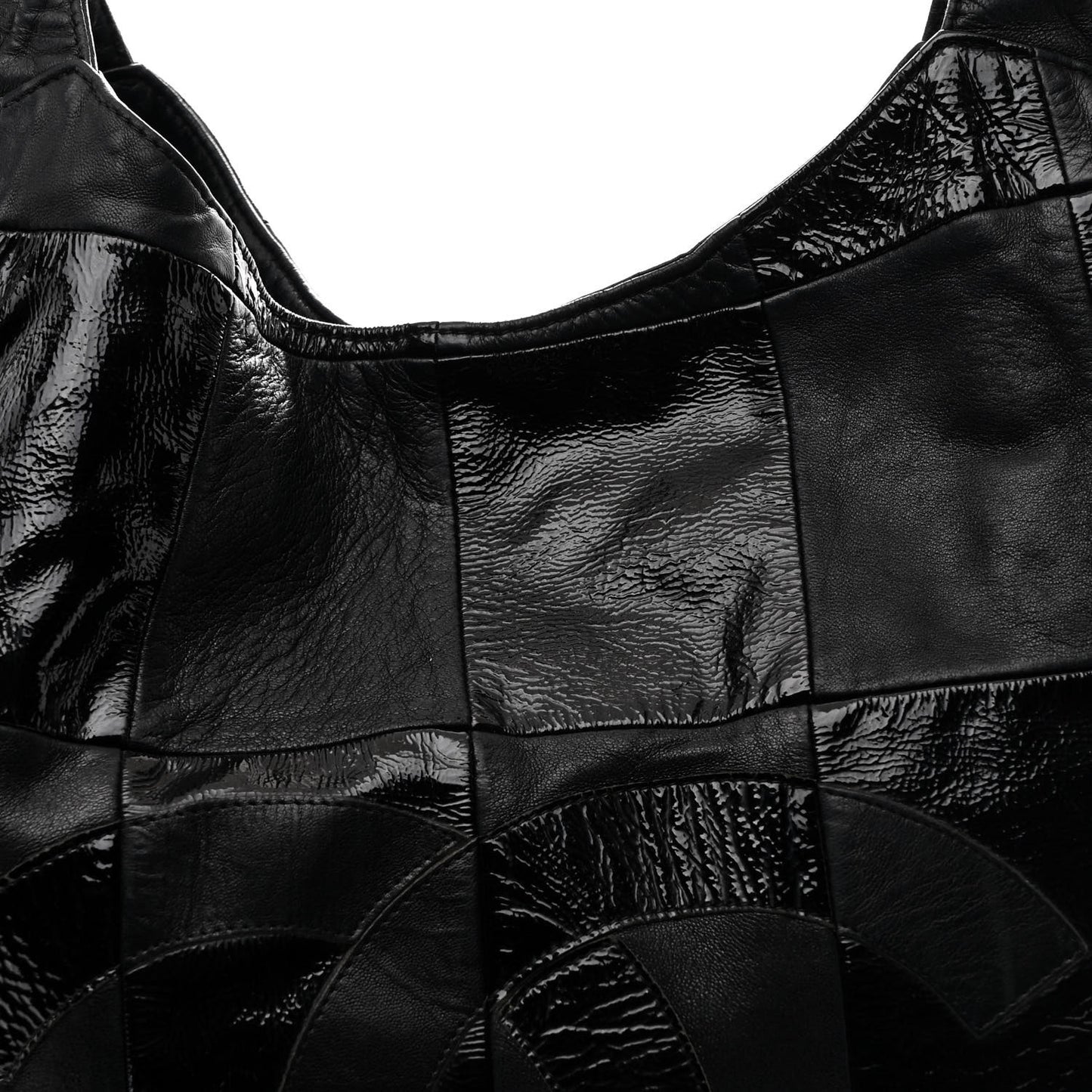 Patent Patchwork Brooklyn Tote Black