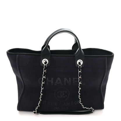 Chanel Mixed Fibers Medium Deauville Tote Navy Blue 1 of 12