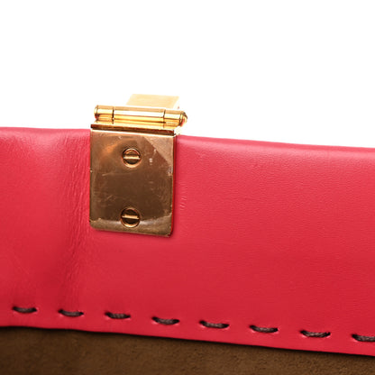 Fendi Vitello King Plexiglass Logo Embossed Medium Fendi Sunshine Shopper Tote Lampone 12 of 26