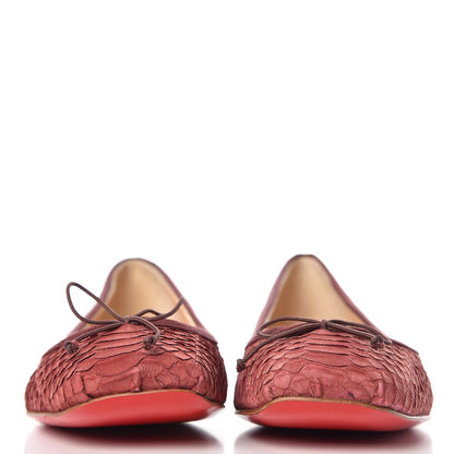 Christian Louboutin Watersnake Nubuck Rosella Flats 36.5 Red 2 of 13