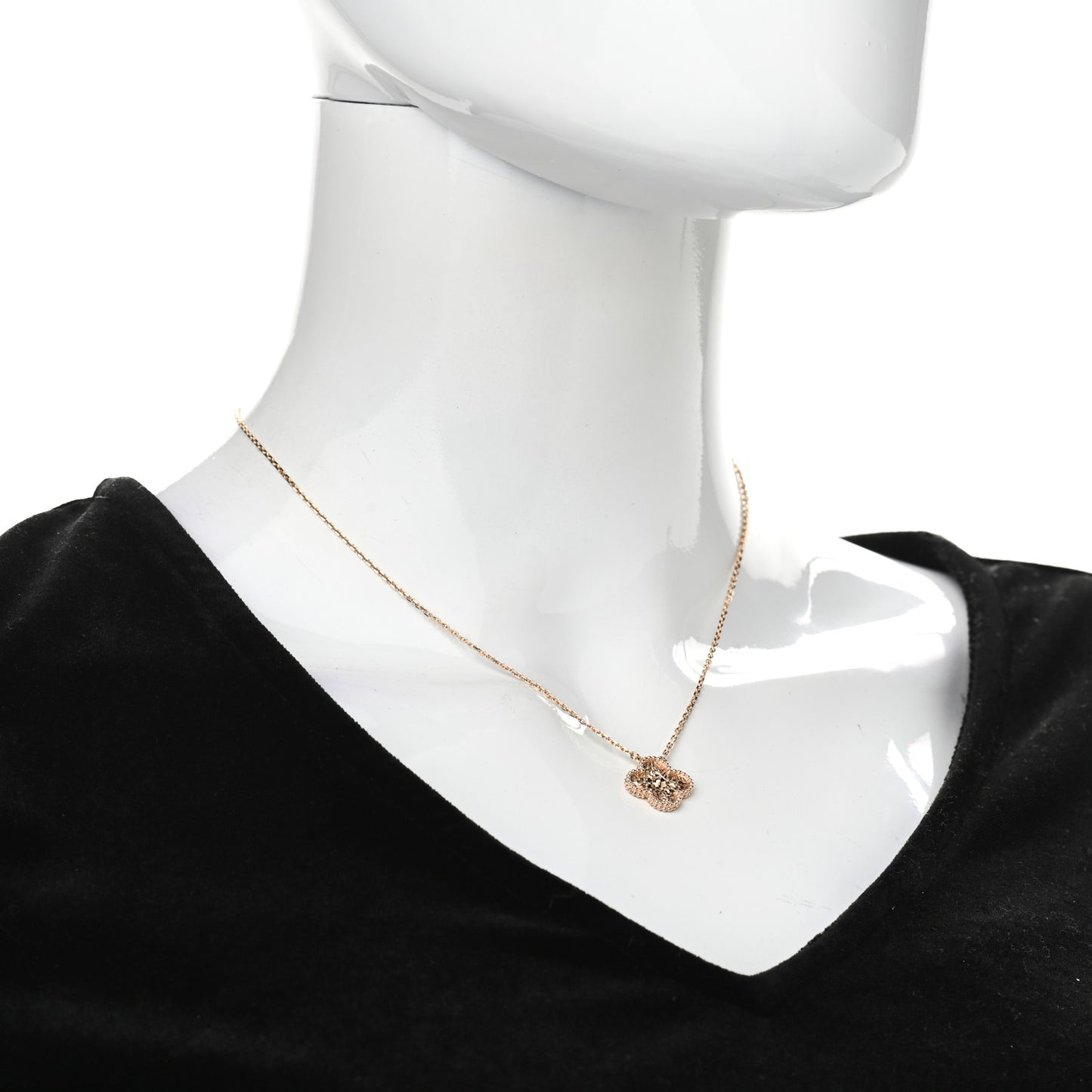 18K Rose Gold Vintage Alhambra Pendant Necklace