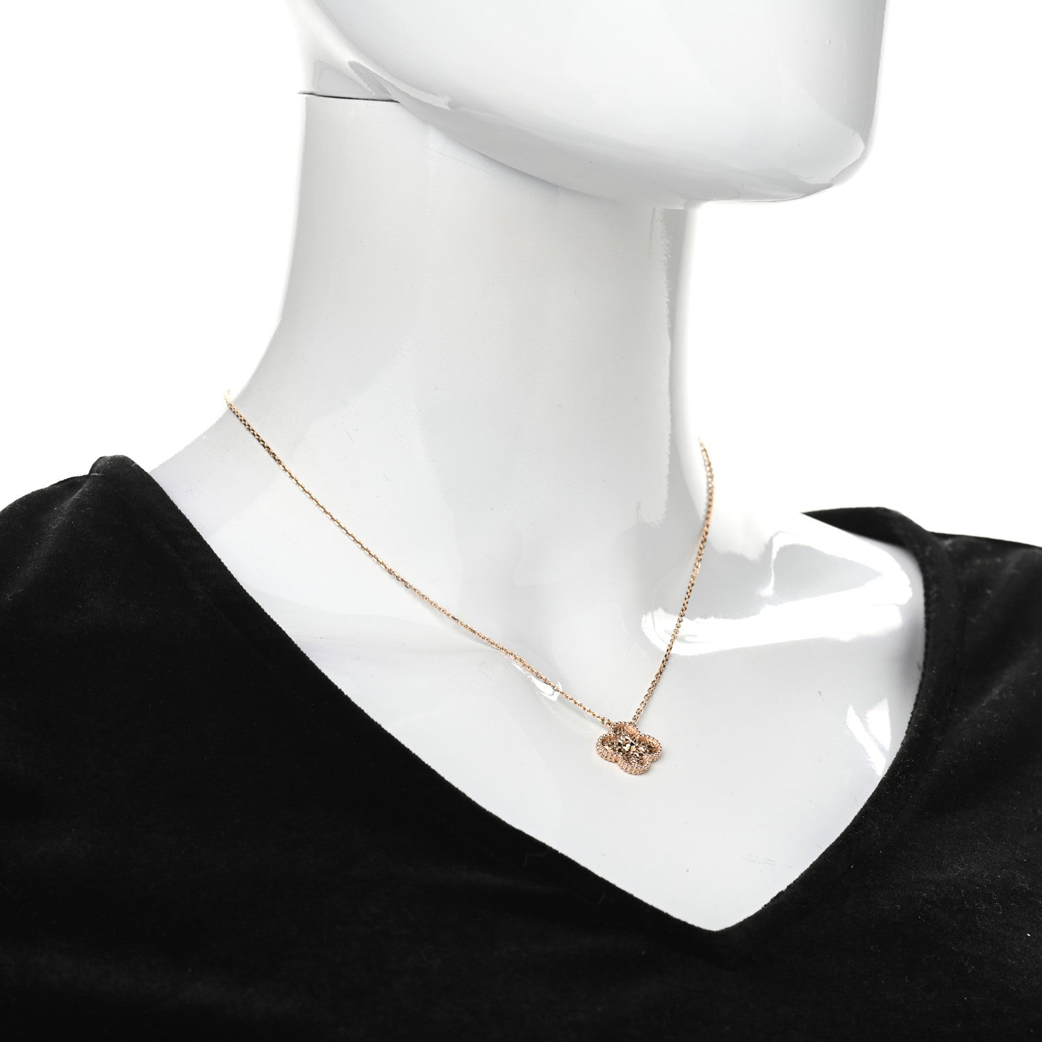 Van Cleef & Arpels 18K Rose Gold Vintage Alhambra Pendant Necklace 2 of 5