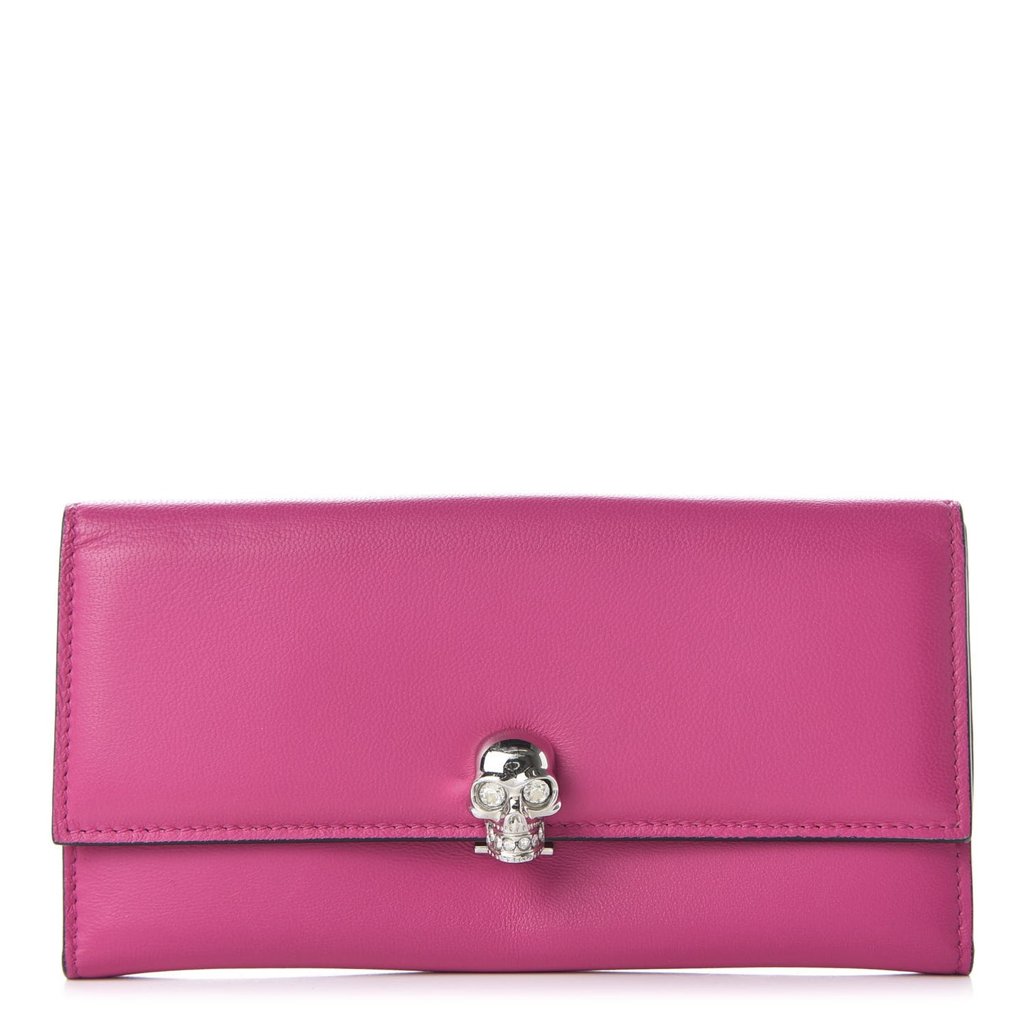 Calfskin Skull Continental Wallet Bouganville