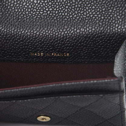 Chanel Caviar Quilted Flap Card Holder Wallet Black 7 of 9